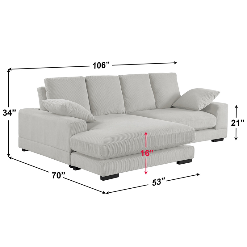 Daisy Convertible Sectional Sofa Couch with L-Shaped Design