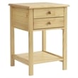 Solid Pine Wood 2 Drawer Nightstand