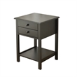 Solid Pine Wood 2 Drawer Nightstand