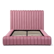 Avalon Velvet Upholstered Full Platform Bed in Pink