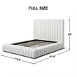 Avalon Velvet Upholstered Full Platform Bed in Cream
