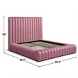 Avalon Velvet Upholstered Queen Platform Bed in Pink