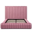 Avalon Velvet Upholstered Queen Platform Bed in Pink