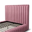 Avalon Velvet Upholstered Queen Platform Bed in Pink