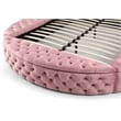 Upholstered King Round Storage Bed in Pink Color