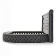 Upholstered King Round Storage Bed in Gray Color