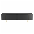 TV Stand 100 with Gold legs and two spacious doors in Black
