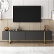 TV Stand 100 with Gold legs and two spacious doors in Black