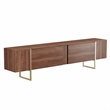 TV Stand 100 with Gold legs and two spacious doors in Walnut
