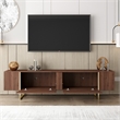 TV Stand 100 with Gold legs and two spacious doors in Walnut