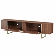 TV Stand 100 with Gold legs and two spacious doors in Walnut