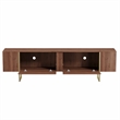 TV Stand 100 with Gold legs and two spacious doors in Walnut