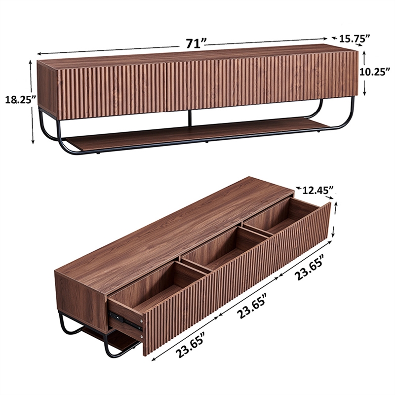 WPFurniture Glam Tv Stand in Brown