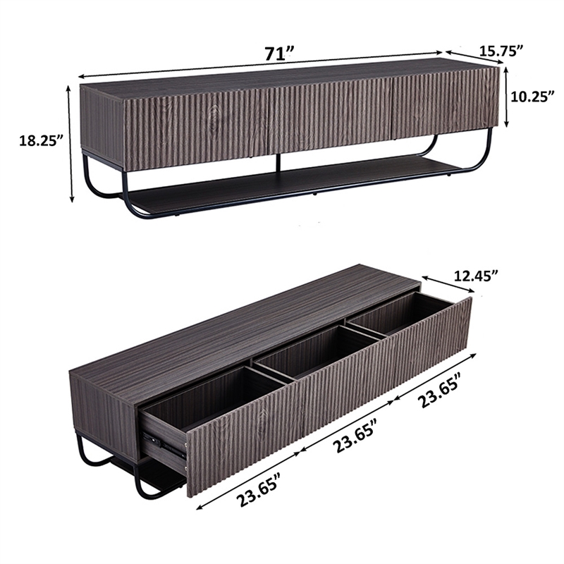 WPFurniture Glam Tv Stand in Gray