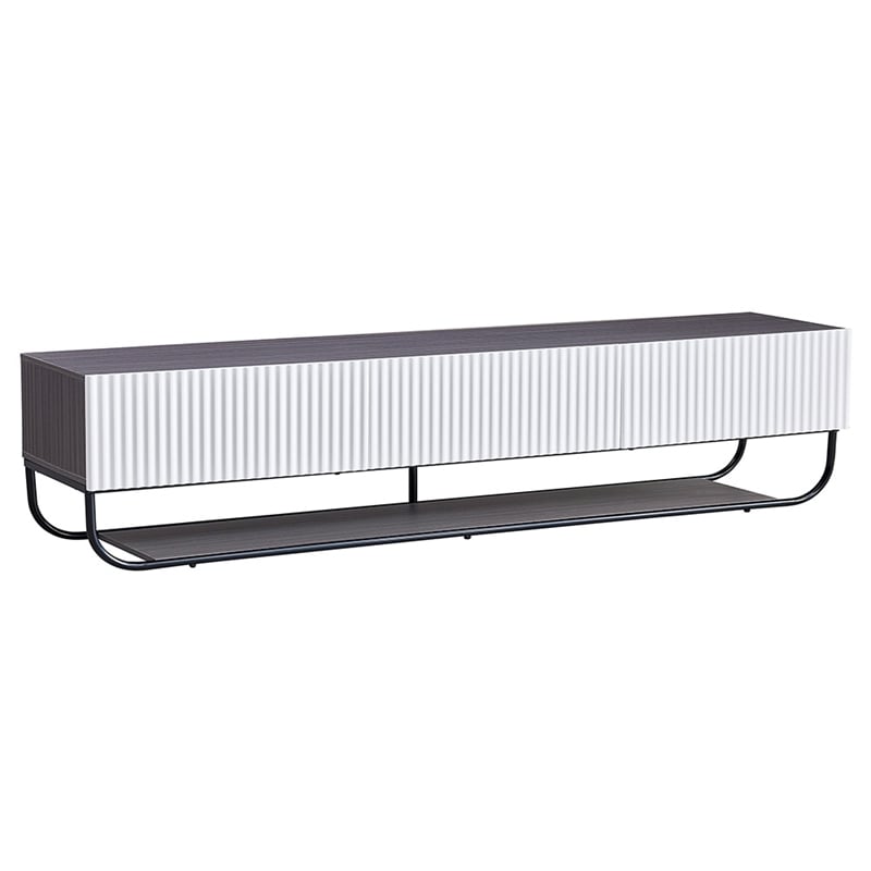 WPFurniture Glam Tv Stand in White & Gray