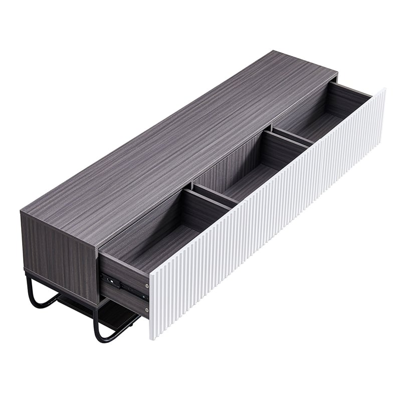 WPFurniture Glam Tv Stand in White & Gray