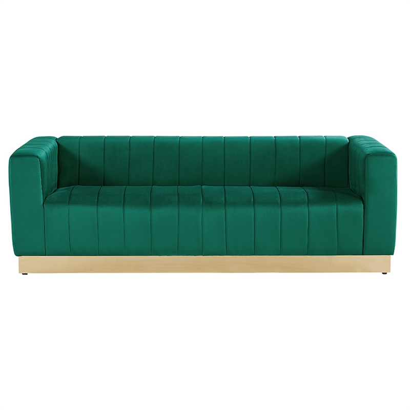 Foxy Velvet Sofa in Green