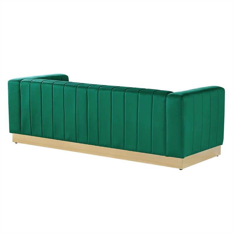 Foxy Velvet Sofa in Green