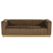 Foxy Velvet Sofa in Dark Brown
