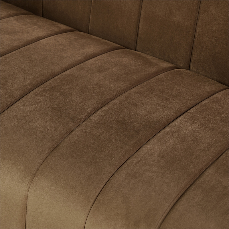 Foxy Velvet Sofa in Dark Brown