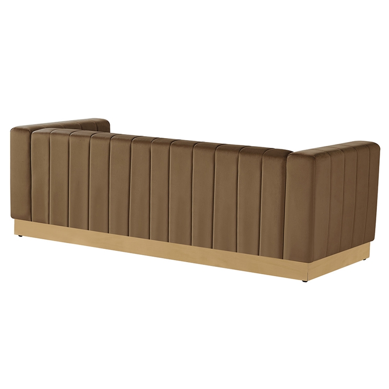 Foxy Velvet Sofa in Dark Brown