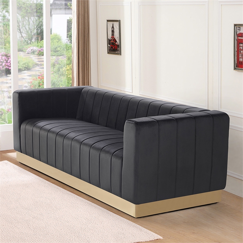 Foxy Velvet Sofa in Espresso