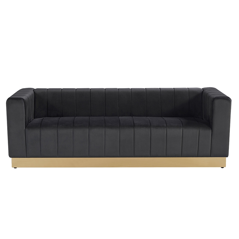 Foxy Velvet Sofa in Espresso