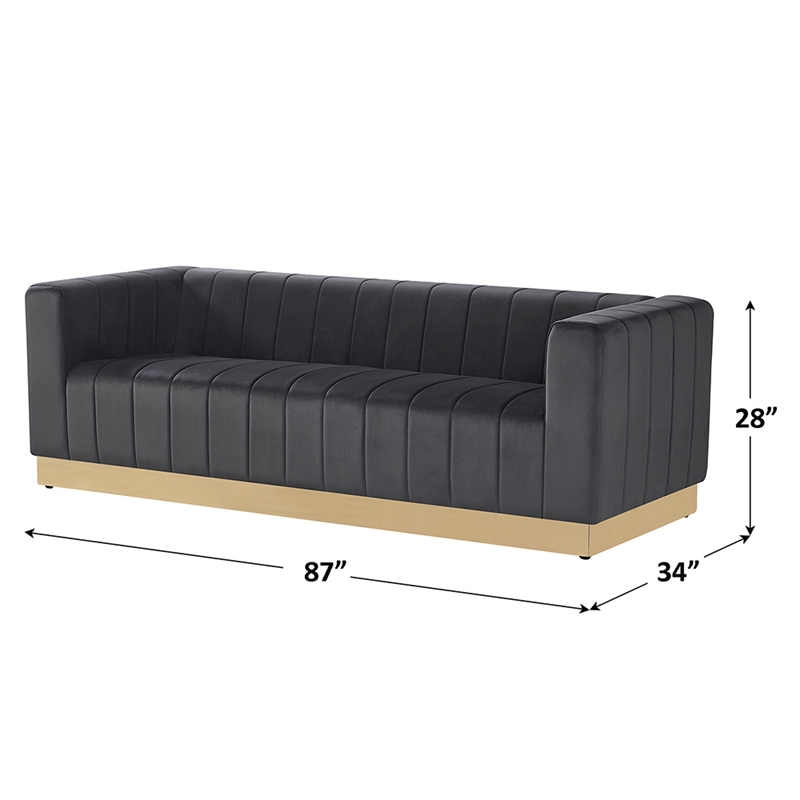 Foxy Velvet Sofa in Espresso