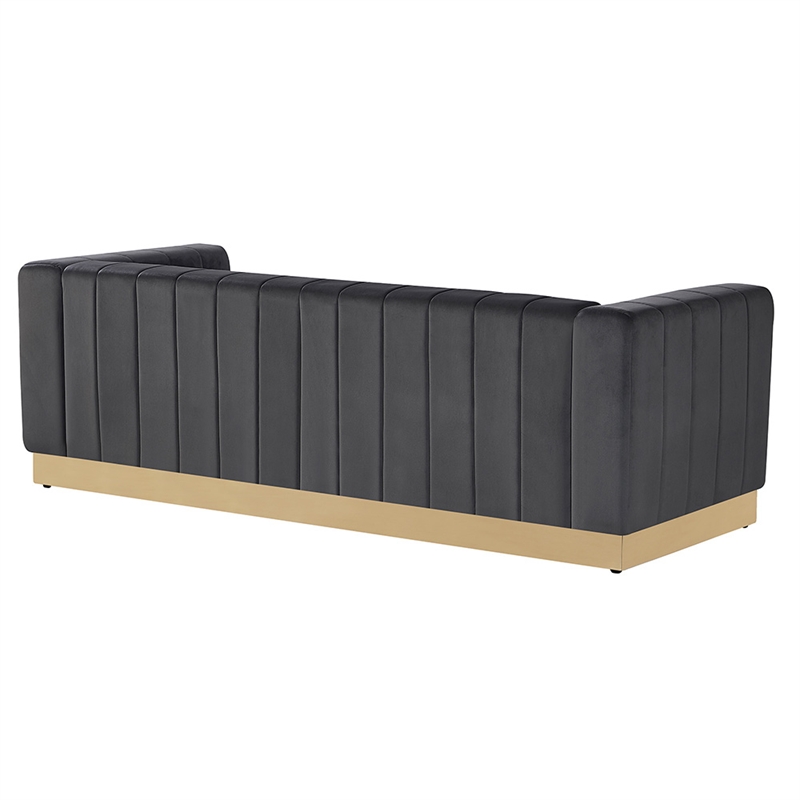 Foxy Velvet Sofa in Espresso