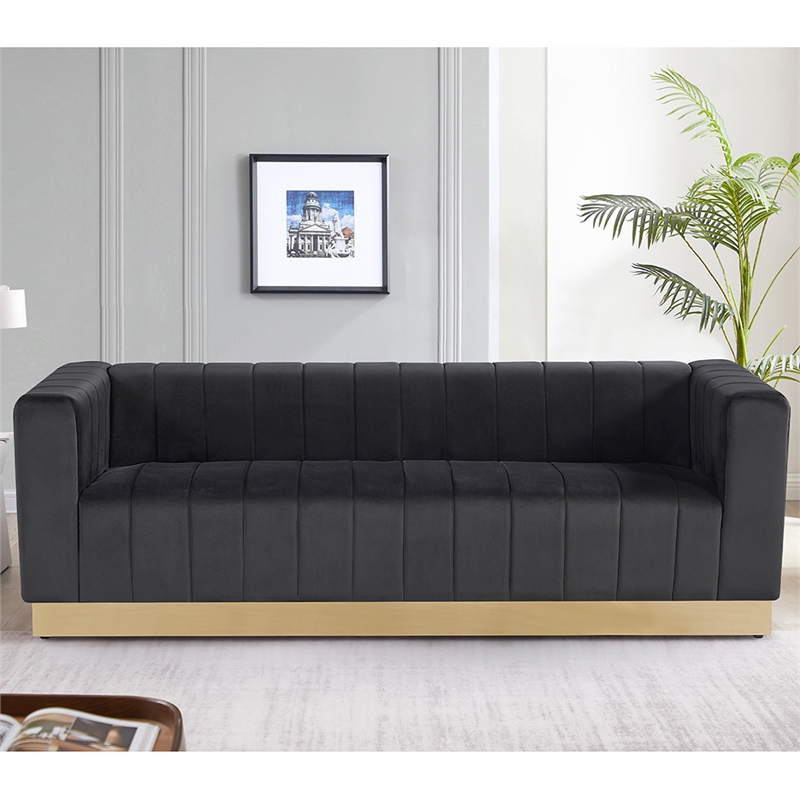 Foxy Velvet Sofa in Espresso