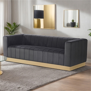 Foxy Velvet Sofa in Espresso