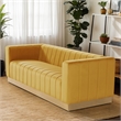 Foxy Velvet Sofa in Mustard Yellow