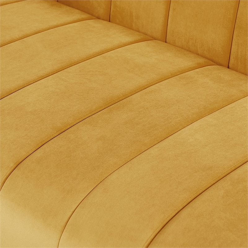 Foxy Velvet Sofa in Mustard Yellow