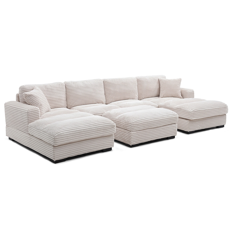 Scarlet Velvet Corduroy Sofa in Cream