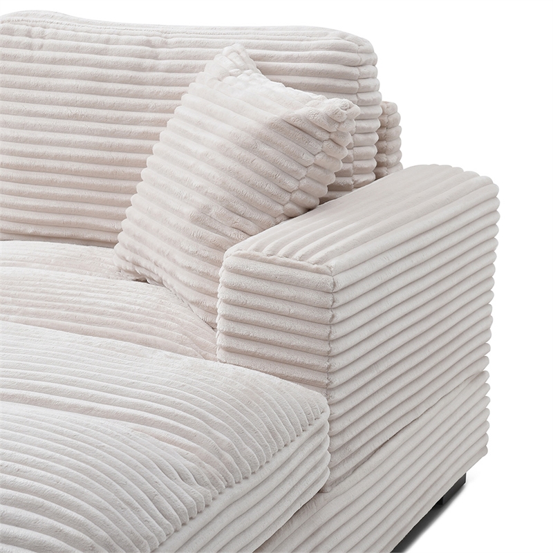 Scarlet Velvet Corduroy Sofa in Cream