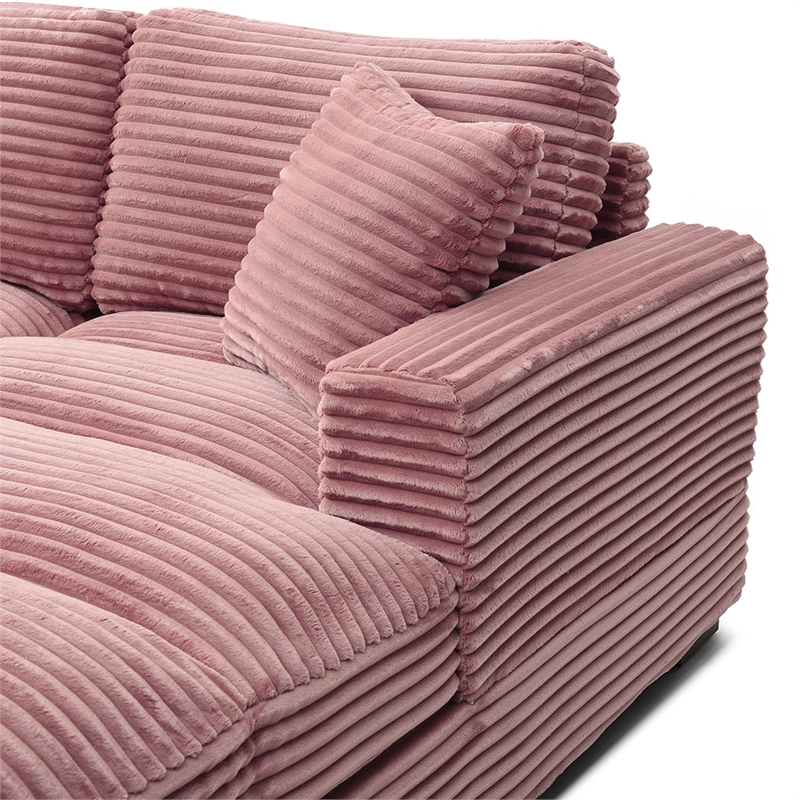 Scarlet Velvet Corduroy Sofa in Pink