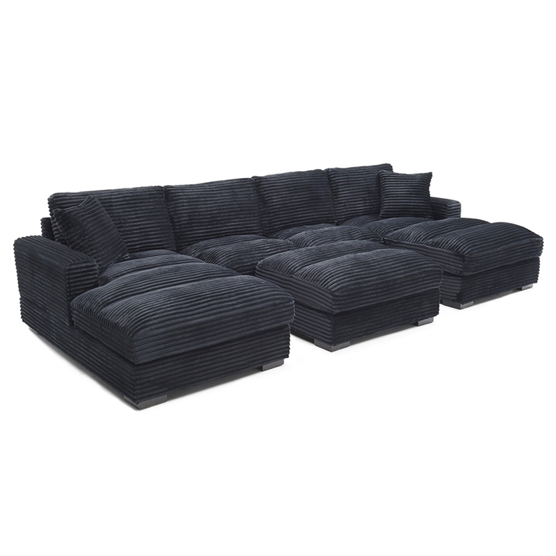 Scarlet Velvet Corduroy Sofa in Black
