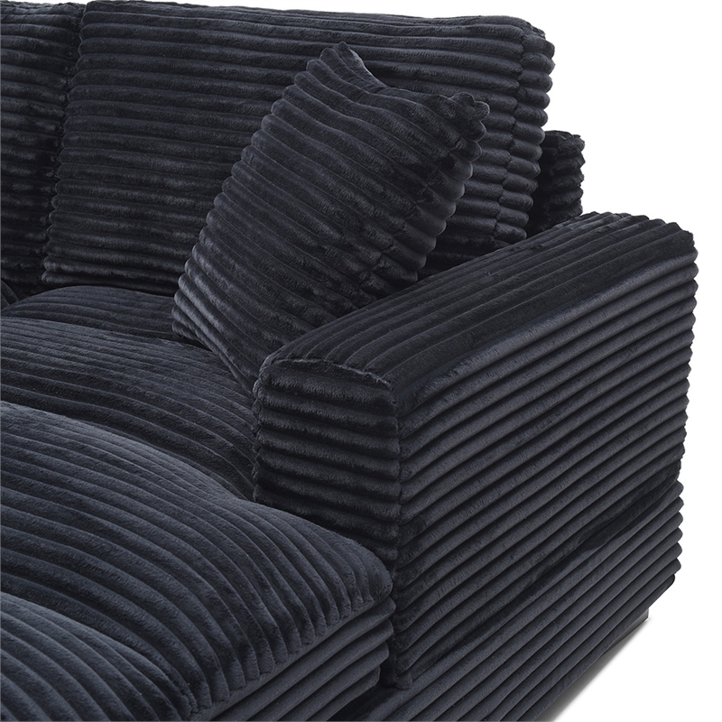 Scarlet Velvet Corduroy Sofa in Black