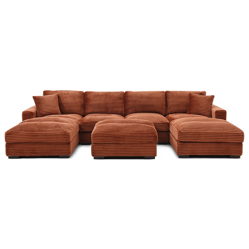 Scarlet Velvet Corduroy Sofa in Brown