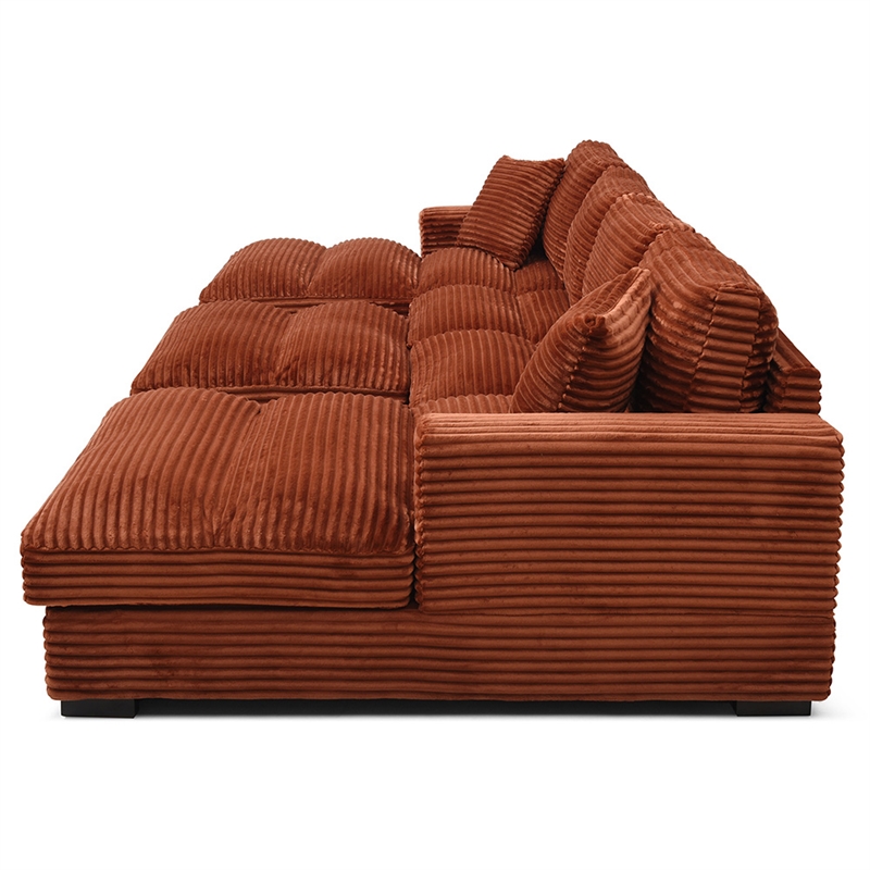 Scarlet Velvet Corduroy Sofa in Brown