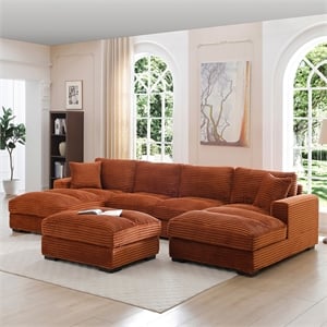 Scarlet Velvet Corduroy Sofa in Brown