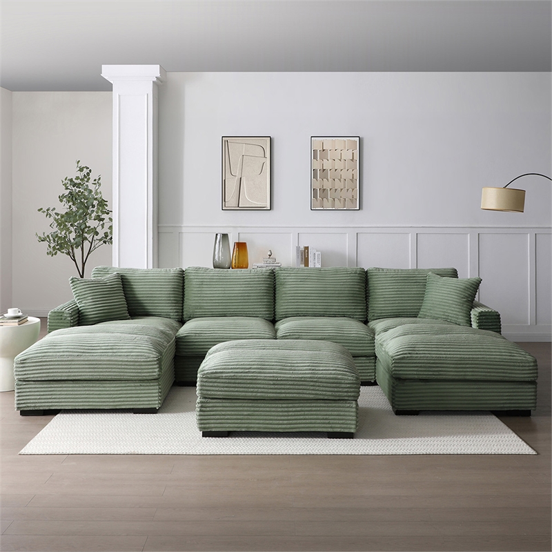Scarlet Velvet Corduroy Sofa in Green