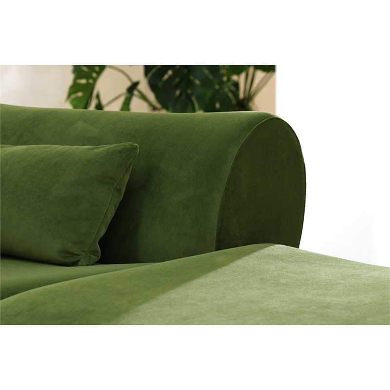 Vivienne L-Shape Velvet Sectional Sofa in Green