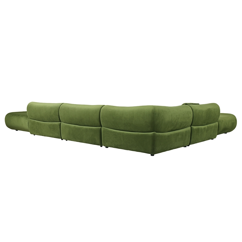 Vivienne L-Shape Velvet Sectional Sofa in Green