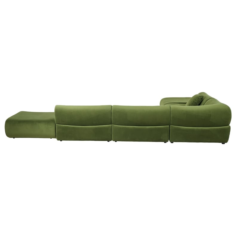 Vivienne L-Shape Velvet Sectional Sofa in Green