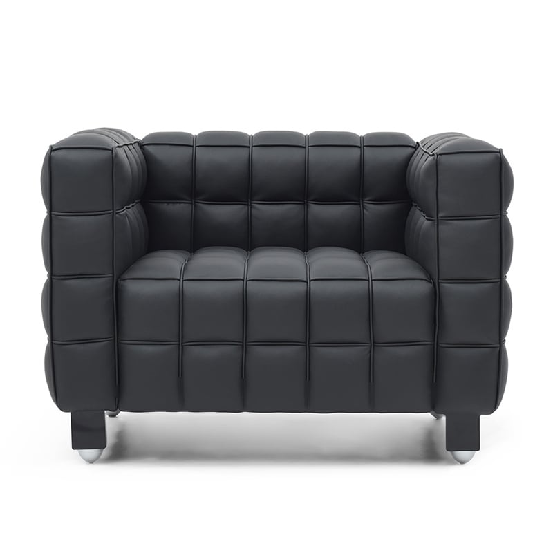 Emma Luxurious Faux Leather Armchair in Black