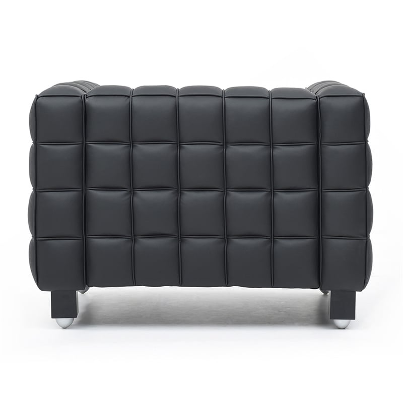 Emma Luxurious Faux Leather Armchair in Black
