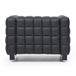 Emma Luxurious Faux Leather Armchair in Black