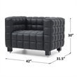 Emma Luxurious Faux Leather Armchair in Black