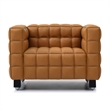 Emma Luxurious Faux Leather Armchair in Brown